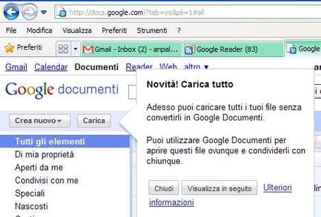 la nuova funzione Gdrive