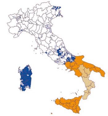 Mappa Italia aiuti di stato