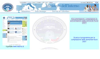 Il sito del ministero dell'interno